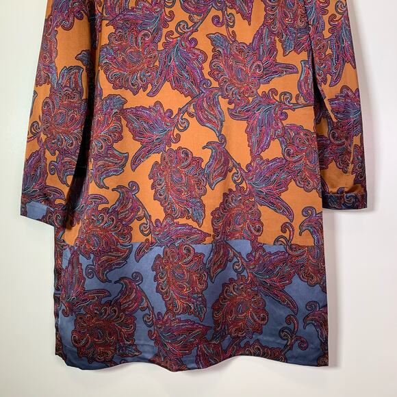 The Limited Paisley Printed Long Sleeve Dress Size Large NWT Copper Lined Orange - Picture 3 of 16